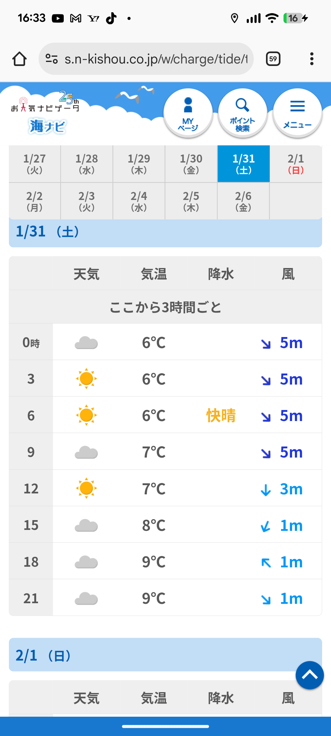 土曜ベタ凪予報